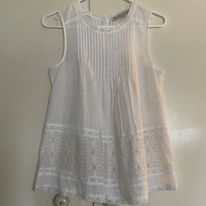 Sleeveless white top